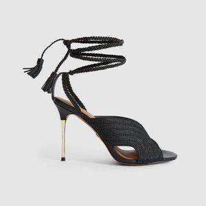 REISS Minerva Braided Ankle Strap Heels - Black